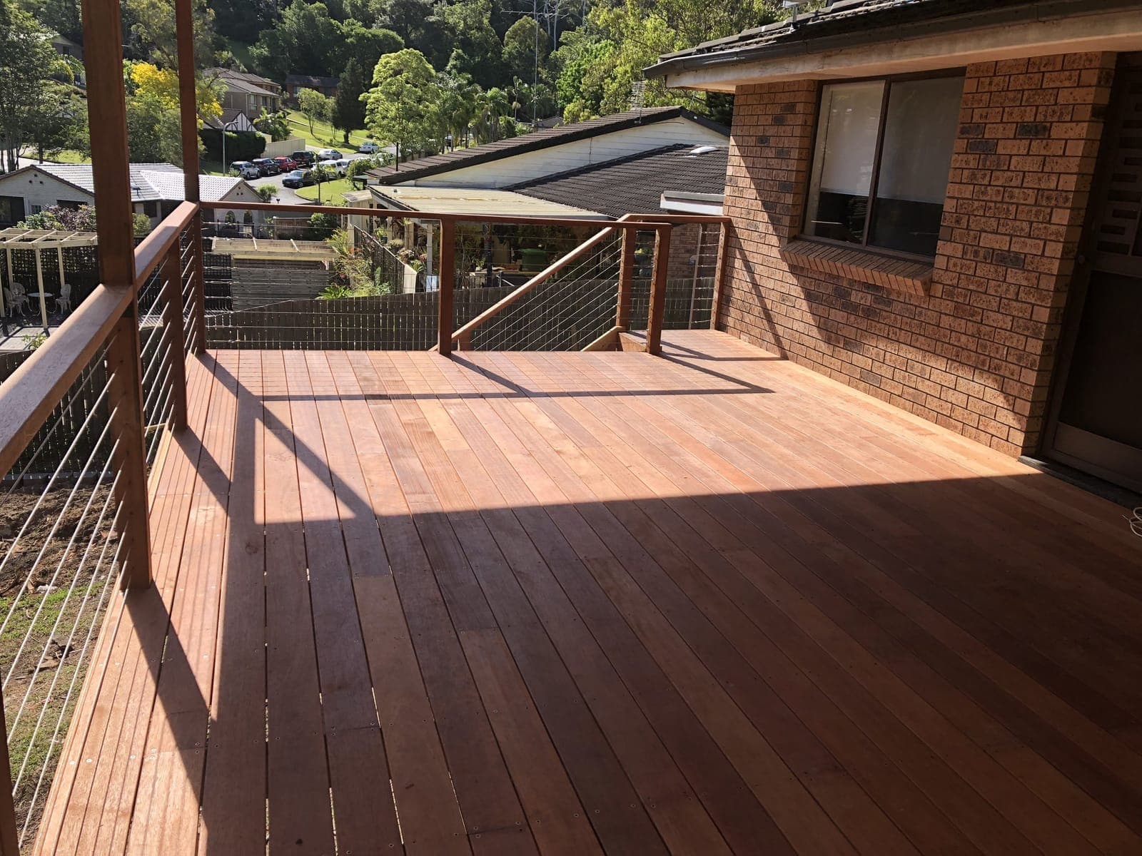 A timber deck with an outlook, built by Patio Empire